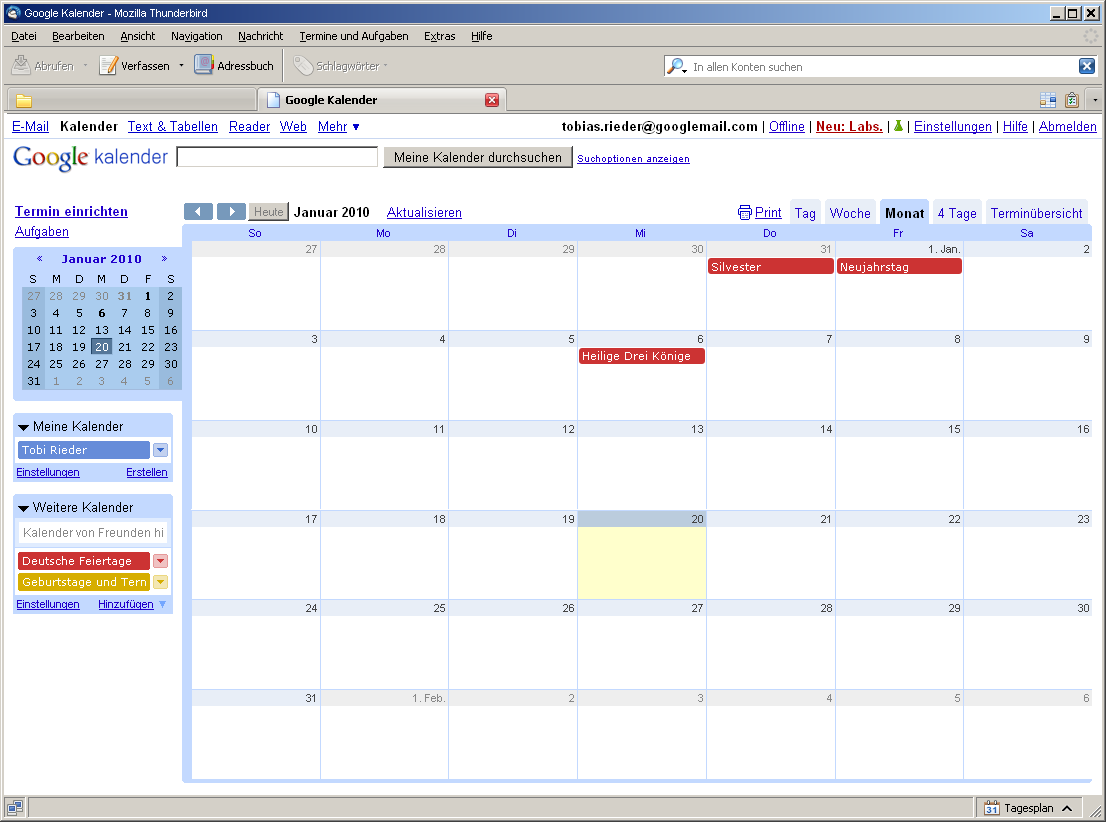 Thunderbird Google Kalender Synchronisieren