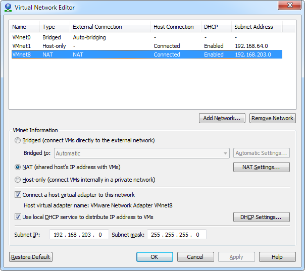 vmware workstation player 12 network editor