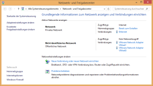 Netzwerkprofil unter Windows 8.1