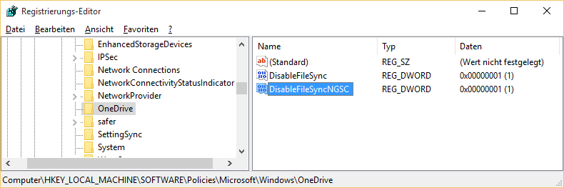 Windows 10 OneDrive deaktivieren