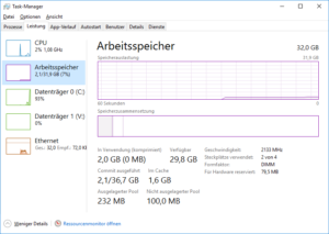 Task-Manager - 32 GByte RAM