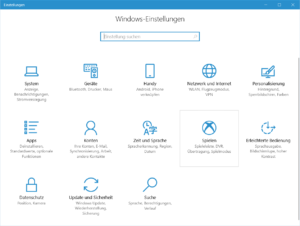 Windows 10 Einstellungen - alle