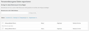 WordPress - Personenbezogene Daten exportieren