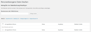 WordPress - Personenbezogene Daten löschen