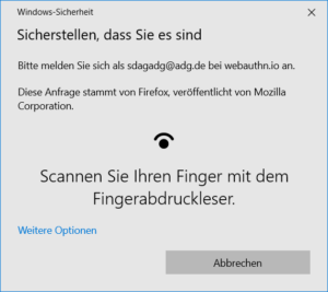 WebAuthn.io - Windows Hello FIDO2 Login