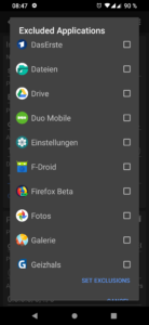 WireGuard Android App - Bestimmte Apps ausschließen