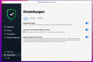 Bitdefender Antivirus for Mac - Einstellungen