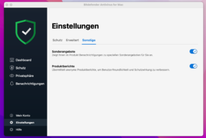 Bitdefender Antivirus for Mac - Einstellungen